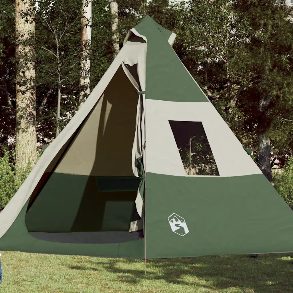 Tenda da Campeggio Tipi per 7 Persone-Tenda per Famiglie Verde Impermeabile