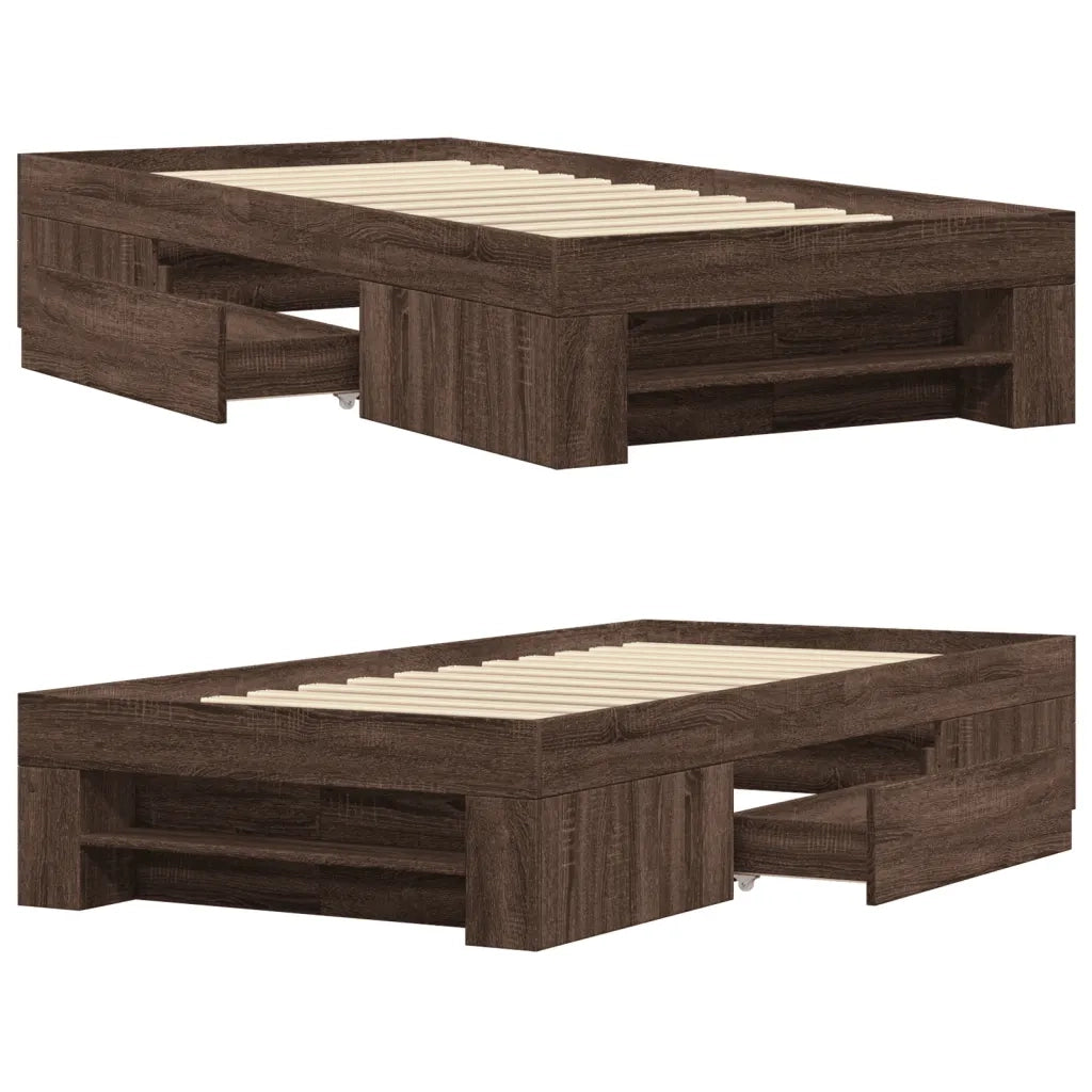 Giroletto senza Materasso Rovere Marrone 90x200cm in Truciolato 3295498