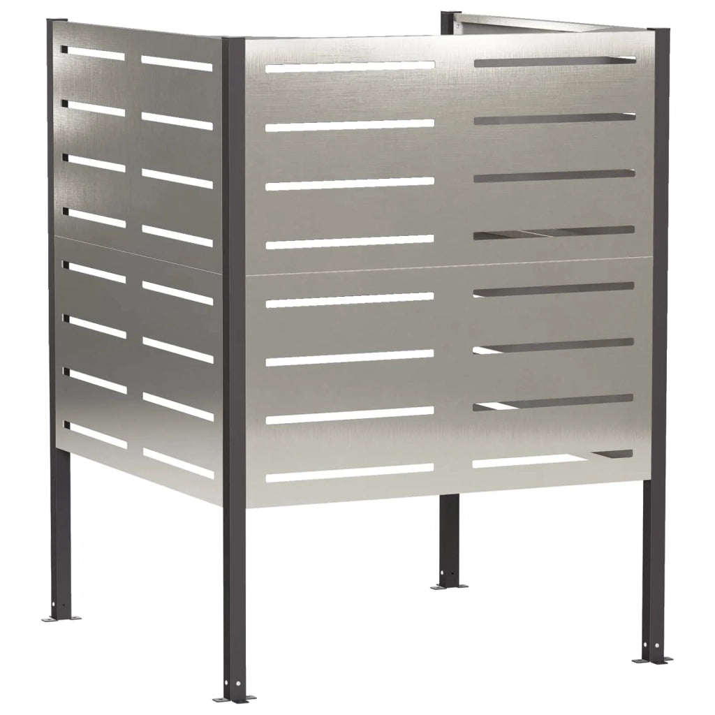 Schermo per bidone della spazzatura 85 x 85 x 113 cm Argento 8013430