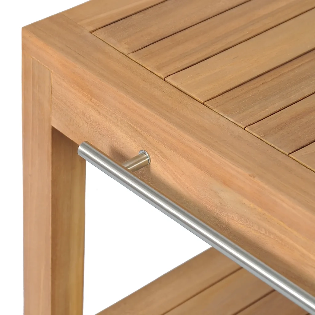 Armadietto da Bagno in Legno di Teak con Lavabo in Marmo Crema 3058164