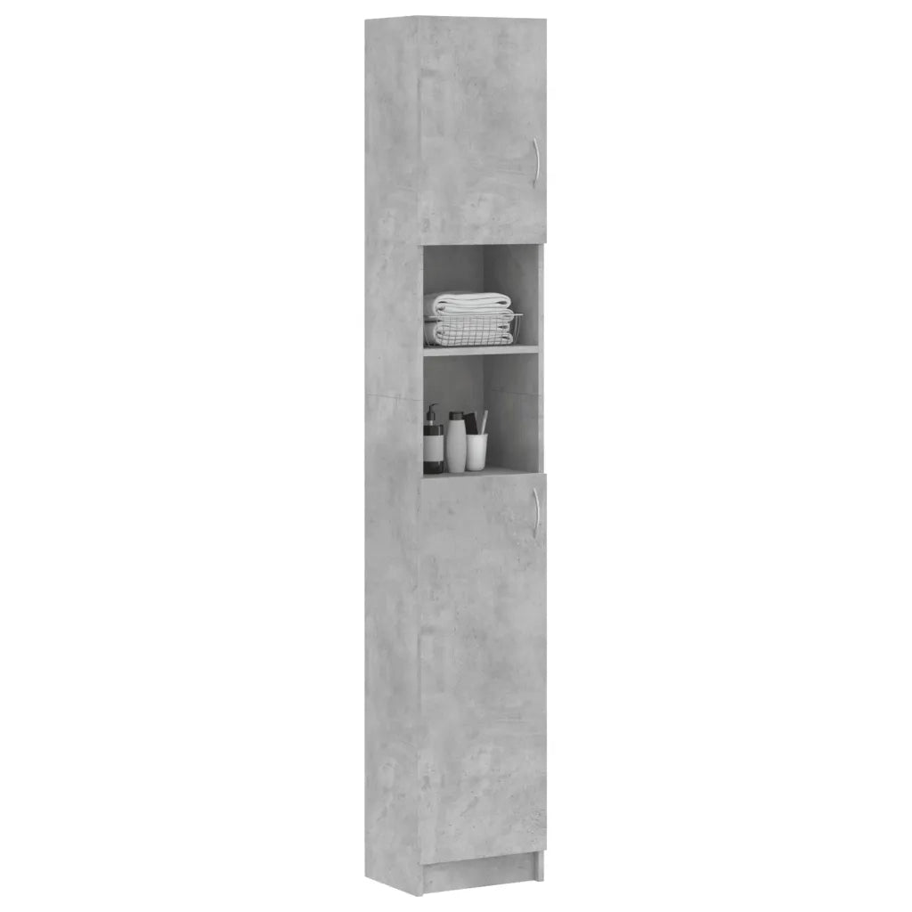 Mobile da Bagno Grigio Cemento 32x25,5x190 cm Legno Ingegnerizzato 802880