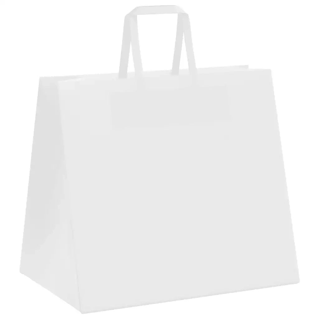 Sacchetti di Carta 250 pz con Manici Bianchi 32x22x28 cm