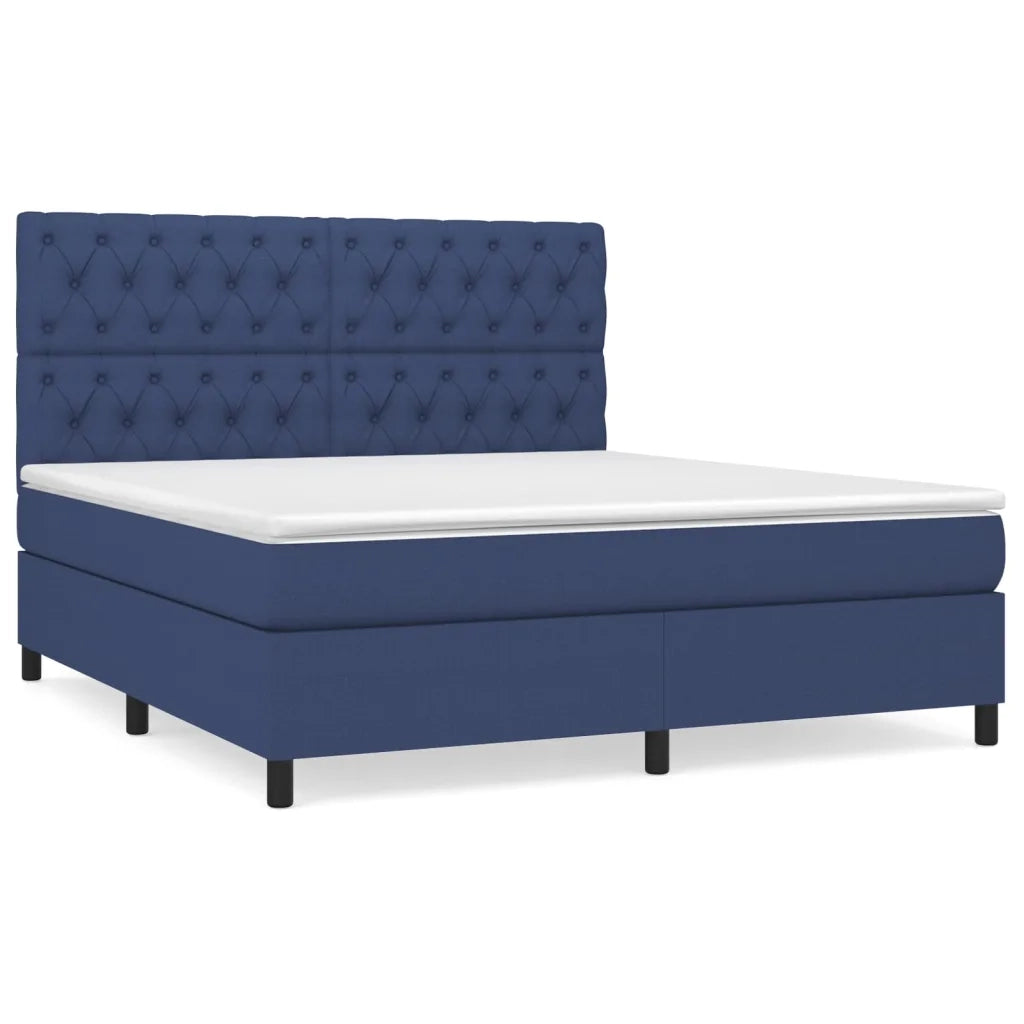 Giroletto a Molle con Materasso Blu 160x200 cm in Tessuto 3142031