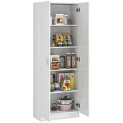 Mobile Multiuso Moderno con 5 Ripiani e Livelli Regolabili, in Legno, 60x31.5x165 cm, Bianco