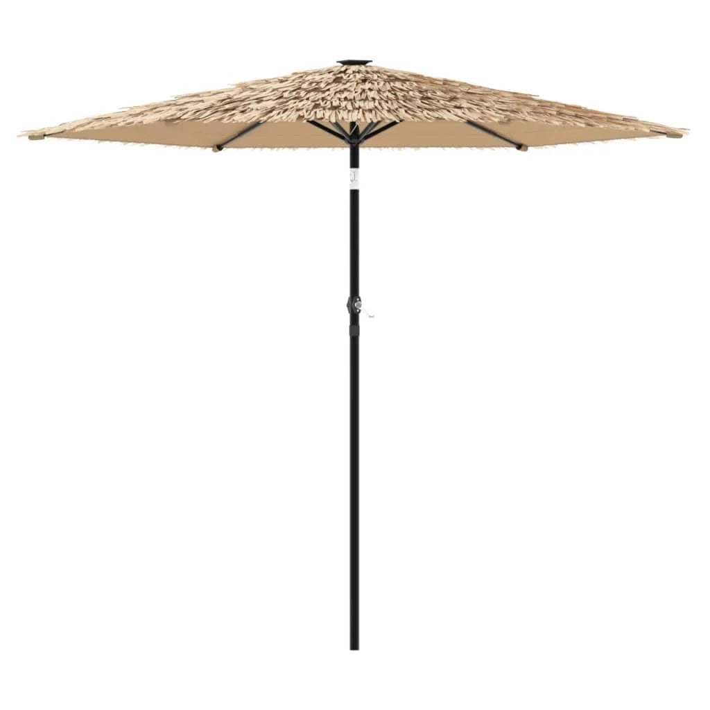 Ombrellone da giardino con palo in acciaio marrone 268 x 268 x 226 cm protezione UV e pioggia meccanismo a manovella stile contemporaneo poliestere marrone 02_0056396