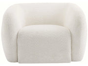 Poltrona in tessuto bouclé "Washington" - Bianco