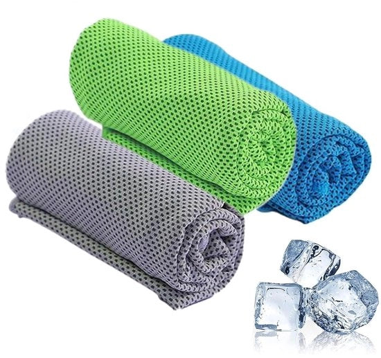 Kit di asciugamani per il sudore 3 pezzi - Materiale mesh adattivo - Rapido assorbimento - Evacua l'umidità - Per yoga/sport - Sistema di raffreddamento duraturo - Asciugamano per la pelle