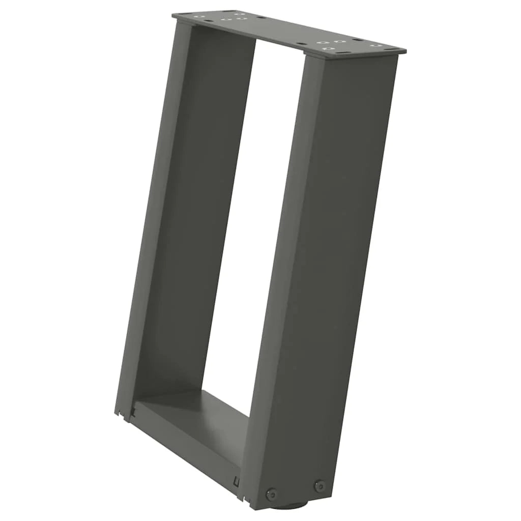 Set di 2 gambe per tavolino da caffè in acciaio angolate a forma di U 28 x 42-43 cm pratiche moderne acciaio antracite 02_0057042