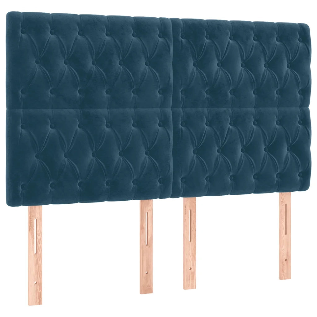 Giroletto senza Materasso Blu Scuro 140x190 cm in Velluto 3125938