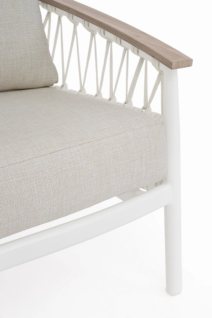 Divano da Giardino 3 Posti con Cuscini 205x75x85h cm in Alluminio e PP Fenix Vapor