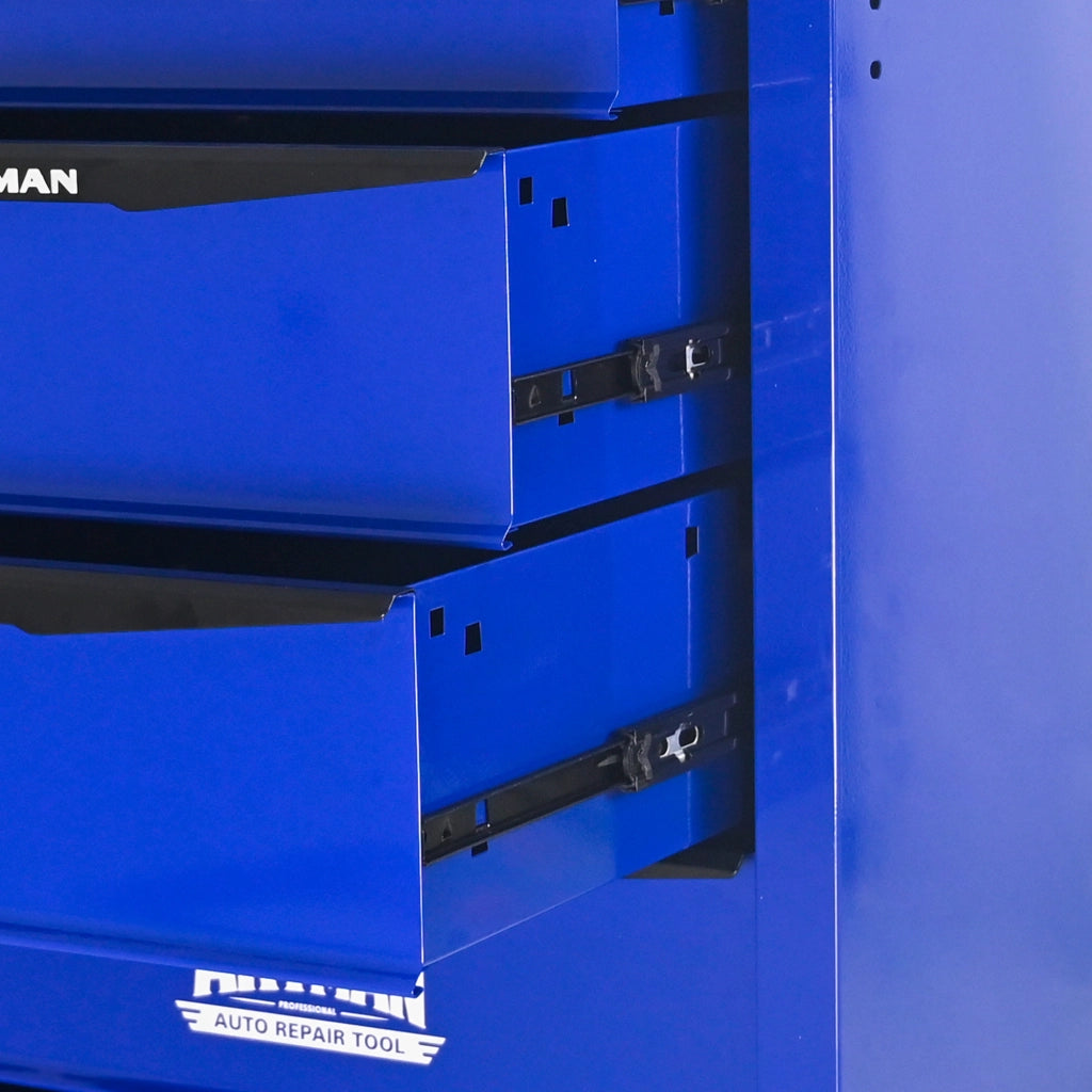 CARRELLO DA OFFICINA 4 Cassetti 62,5x34,5x78 cm Acciaio Nero/Blu
