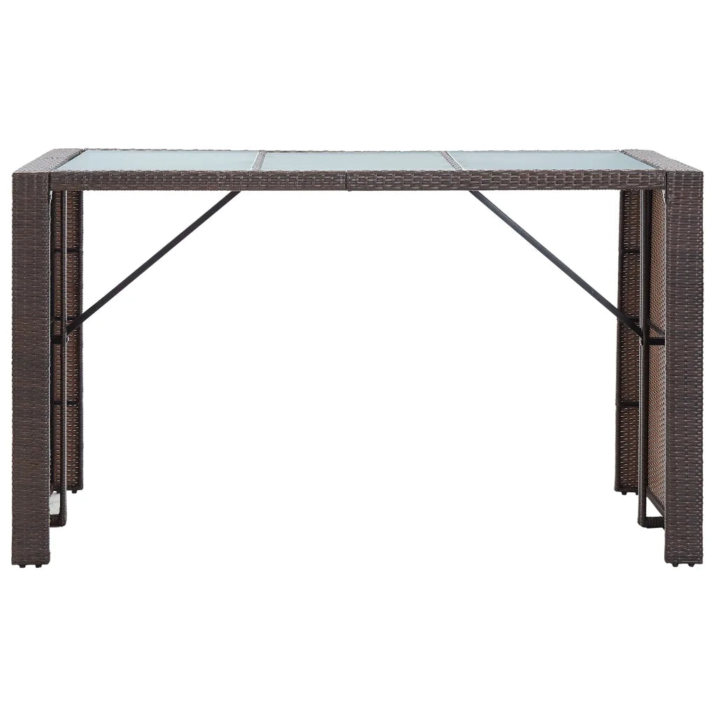 Set da Bar da Giardino 7 pz con Cuscini in Polyrattan Marrone 49559