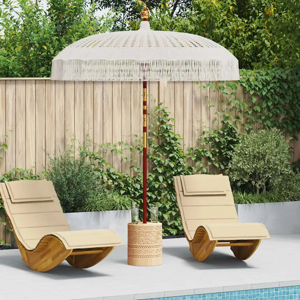 Parasol in macramè Crema 190 x 190 x 260 cm 42006469