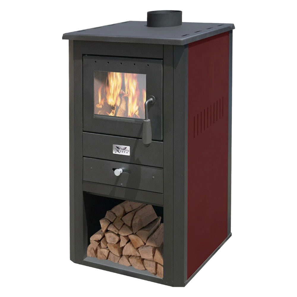 Stufa a legna 13 kw nero/avorio 40x20x3