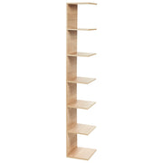 Libreria da parete a pannelli di particelle con 6 livelli legno chiaro stile moderno