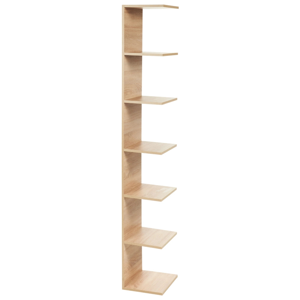 Libreria da parete a pannelli di particelle con 6 livelli legno chiaro stile moderno