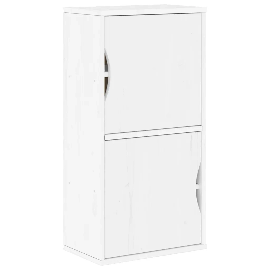 Mobile TV 5 pz con Contenitore ODDA Bianco in Legno di Pino