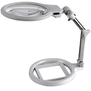 Trade Shop - Lampada Lente Di Ingrandimento Da Tavolo Con Luce 2 Led Portatile 130 Mm A 26mm -