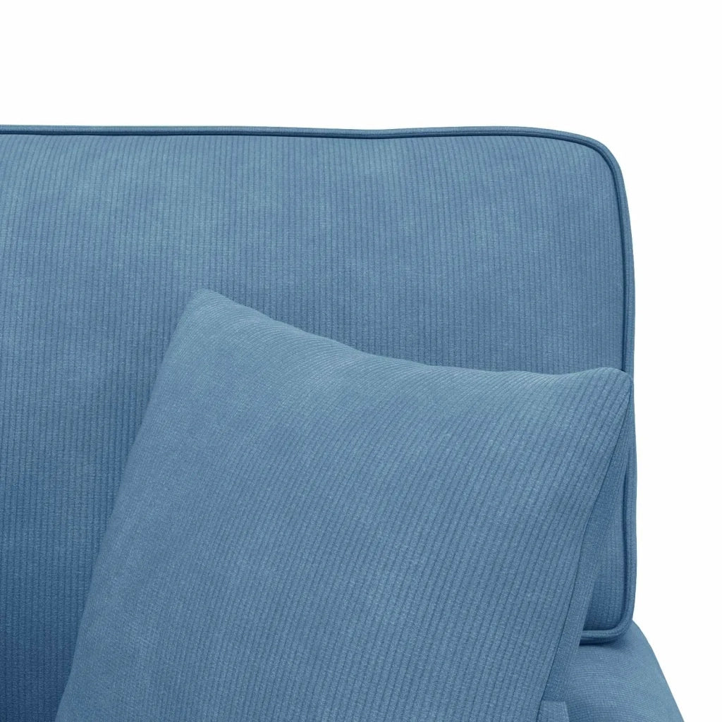 Chaise Longe con Gonna con cuscino 3 pz Blu Tessuto in Cords CFW6190751