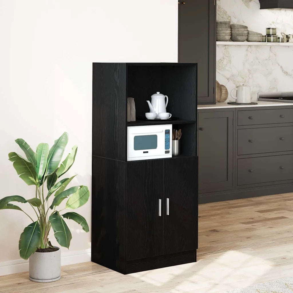 Mobile da Cucina Nero 57x41,5x131,5 cm in Truciolato 860122