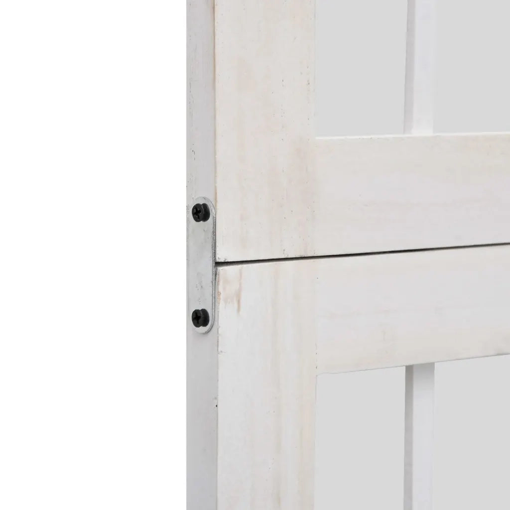 Divisorio Ambienti | Divider per stanze | Paravento 4Pannelli Bianco Legno Massello di Paulownia