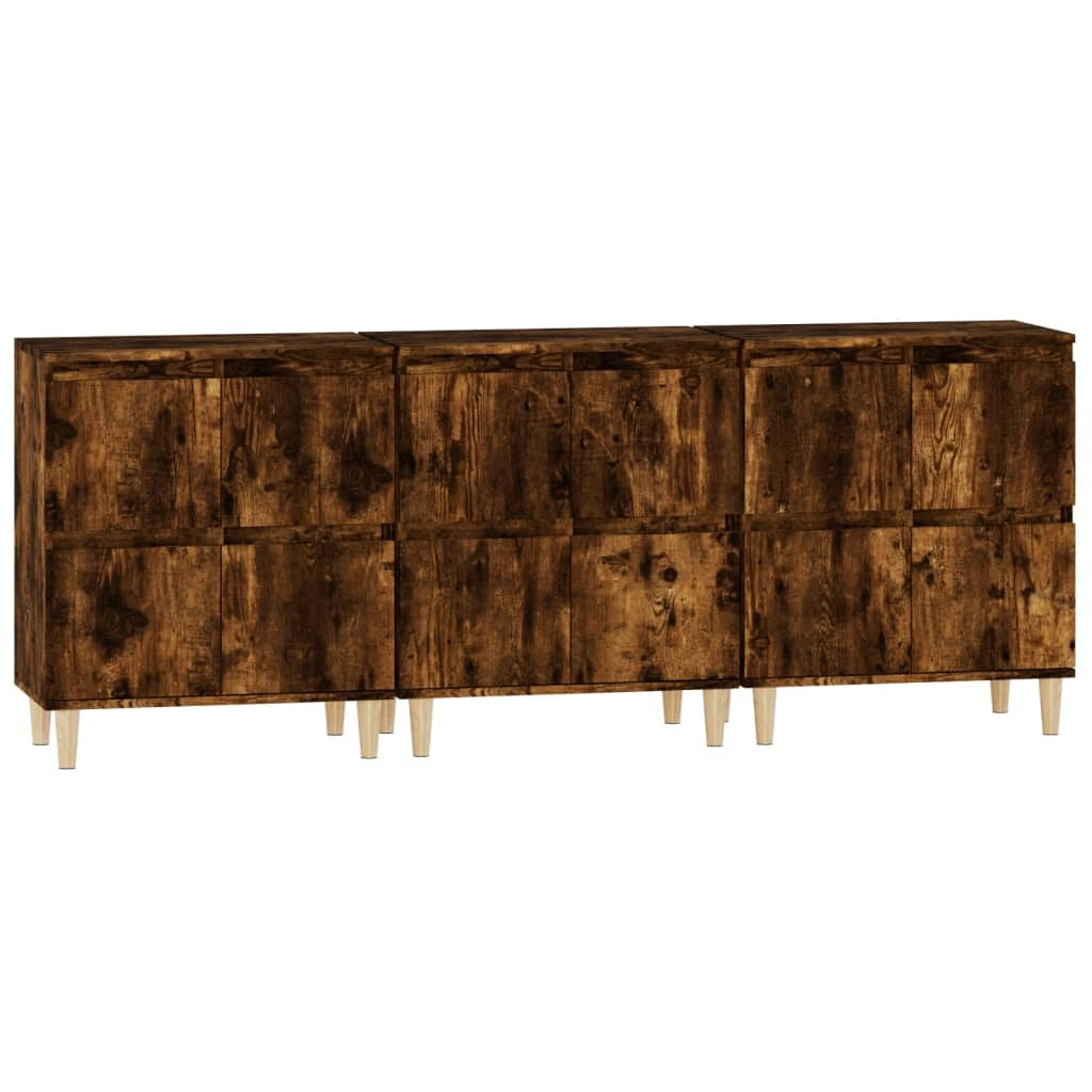 Buffet credenza cassettiera armadio mobile contenitore organizer per cucina soggiorno salotti 3 pezzi 60 x 35 x 70 cm legno ingegnerizzato marrone 02_0037049