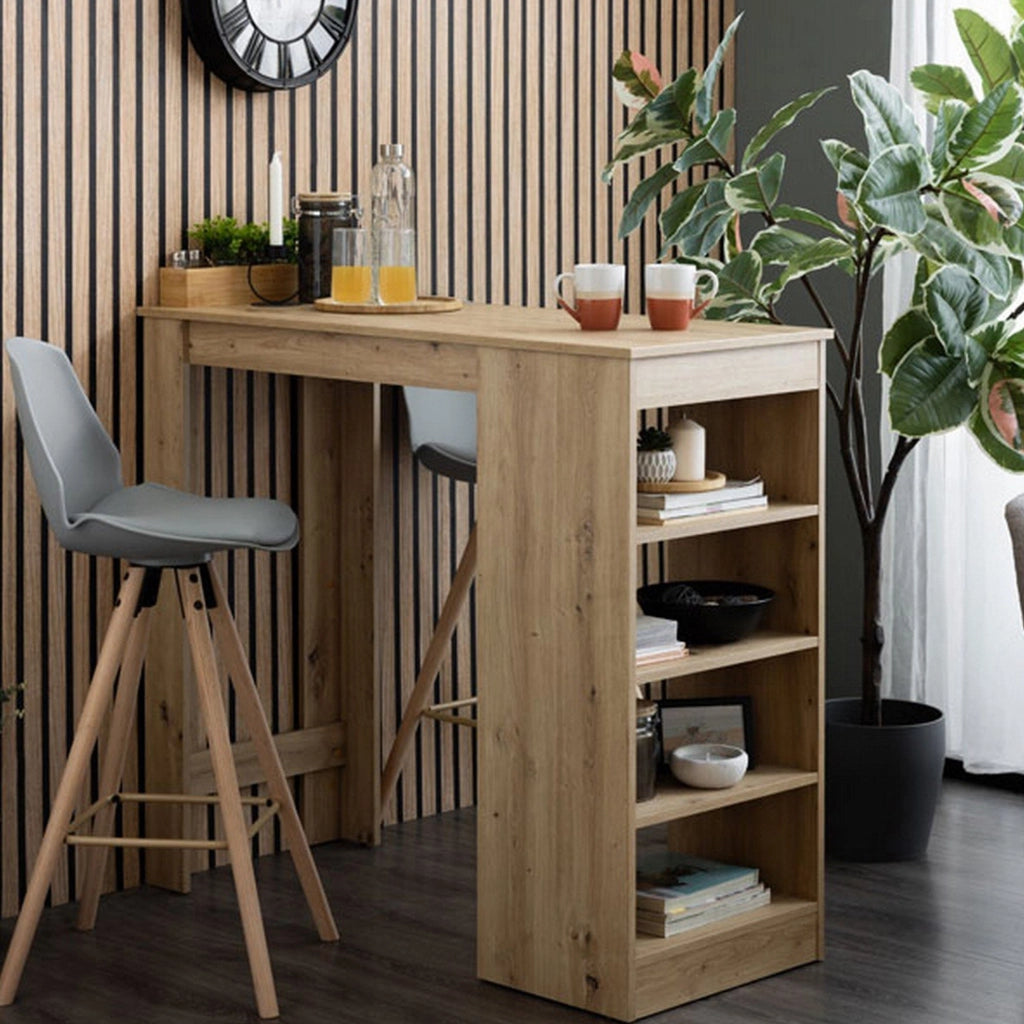 Sedriano, Tavolo Fisso 2 Posti, 120x50x105h cm Marrone Rovere Nodi