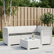 Divano da Giardino 4 Posti con Cuscini Aspetto Rattan PP Bianco 3443971