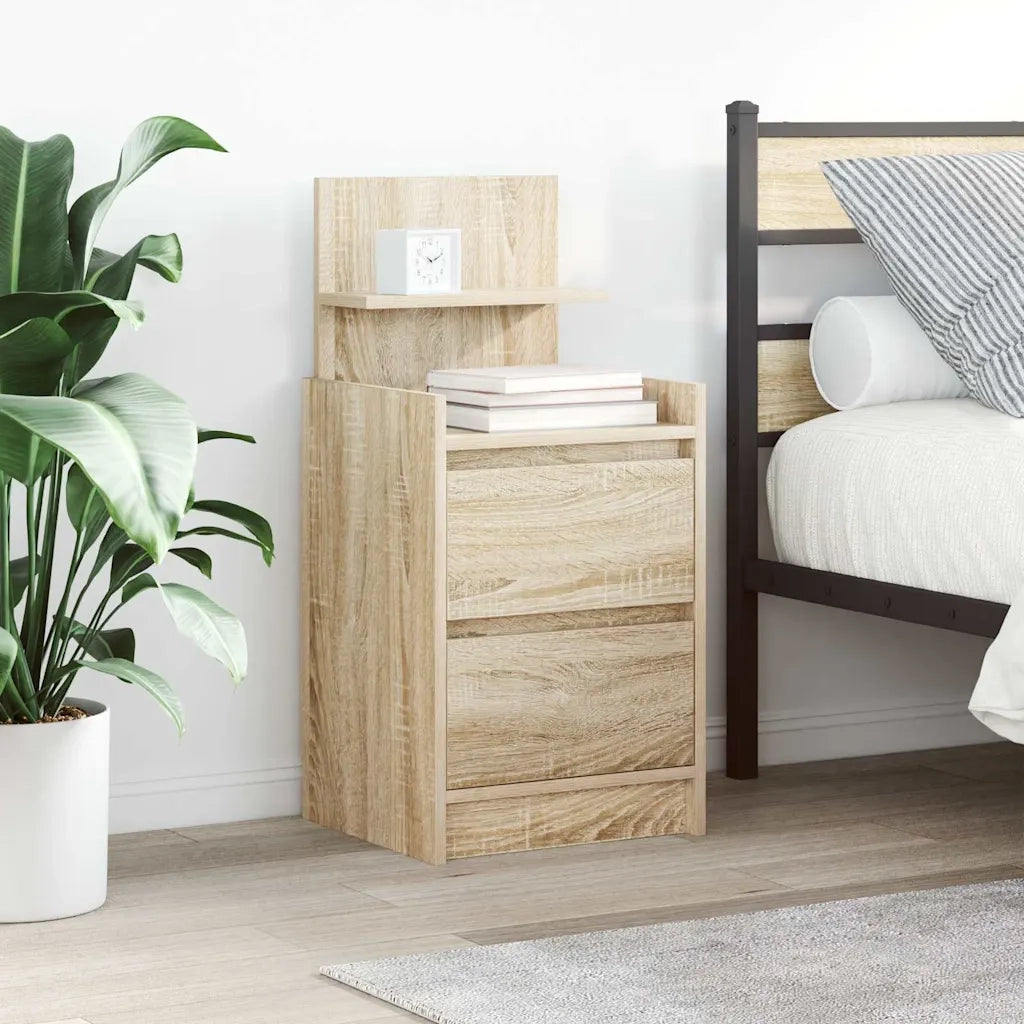 Comodino con 2 Cassetti Rovere Sonoma 38x34x80 cm 861359
