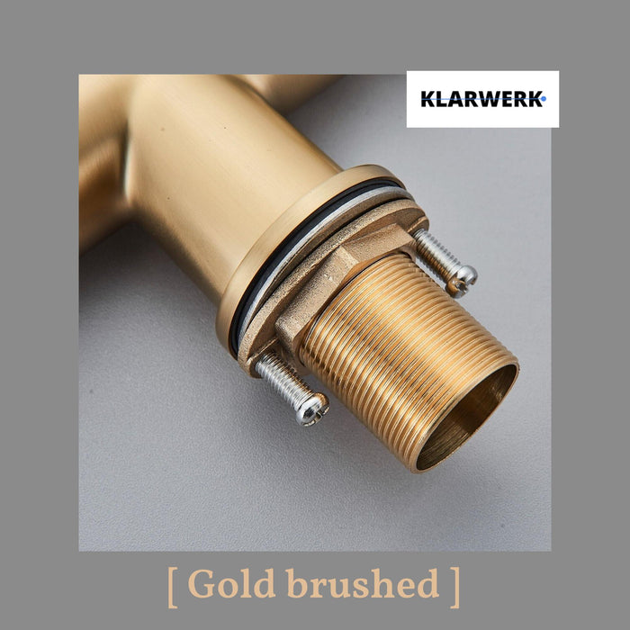 Lana | Rubinetto allungabile nero oro a 3 vie |Miscelatore cucina per acqua potabile in acciaio inossidabile - Girevole a 360° | Filtra 3 connessioni