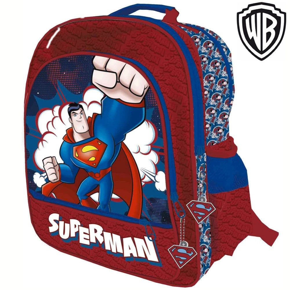 Trade Shop - Zaino Superman 4 Cerniere Stampa Plastificata Scuola Bambini Elementari 41cm -