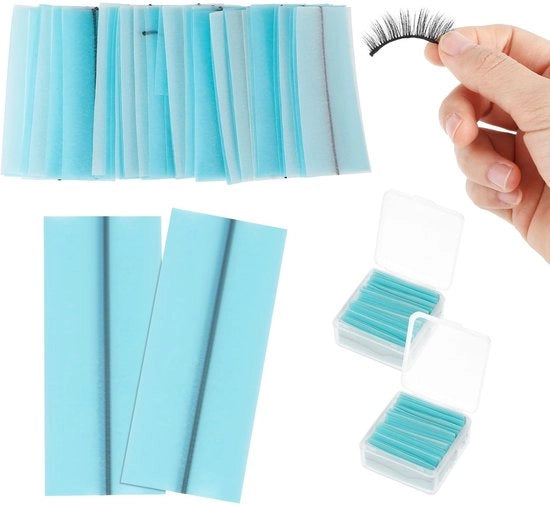 Strisce di ciglia 80 pezzi - Strisce di ciglia false adesive - Strisce di ciglia riciclabili - Scatola di plastica nera - Contenitore in plastica nera - Adesivo forte