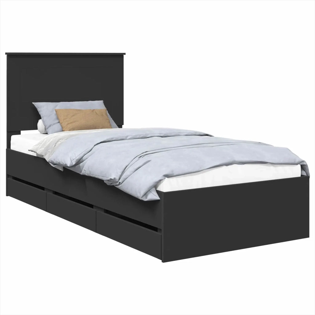 Struttura del letto Nero 75 x 190 cm Legno Ingegnerizzato