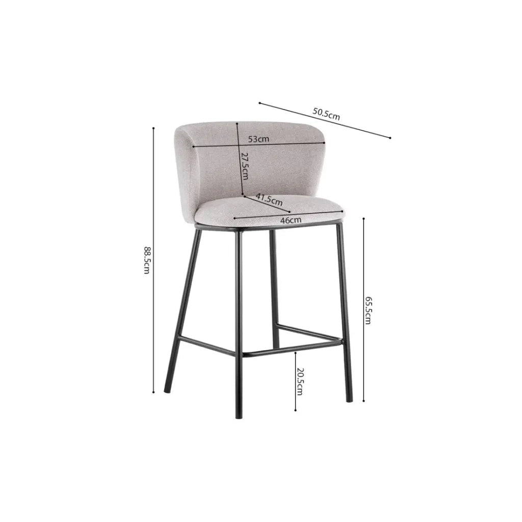 Sedia da banco ARTHUS – Tessuto beige – Design moderno H88,5 cm