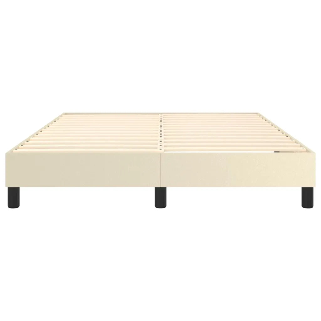 Struttura Letto a Rete a Molle-Giroletto Crema 140x190 cm in Similpelle 472035