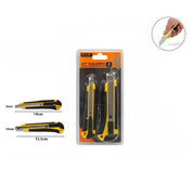 Trade Shop - Set 2 Taglierini Taglierino Cutter Con Fermo Blocco Guida Lama 71072 Manico Gomma -