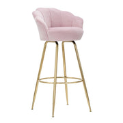 Sgabello da bar Vienna rosa e gold in velluto – H 110 cm
