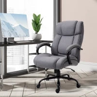 Sedia Ufficio, Sedia da Scrivania, Sedia Gaming, Sedia Girevole, Funzione Dondolo, Imbottitura Spessa, Design Ergonomic,o Braccioli Imbottiti Regolabili, Carico Max 220 kg, 72,5x83x110-118 cm, Grigio Chiaro