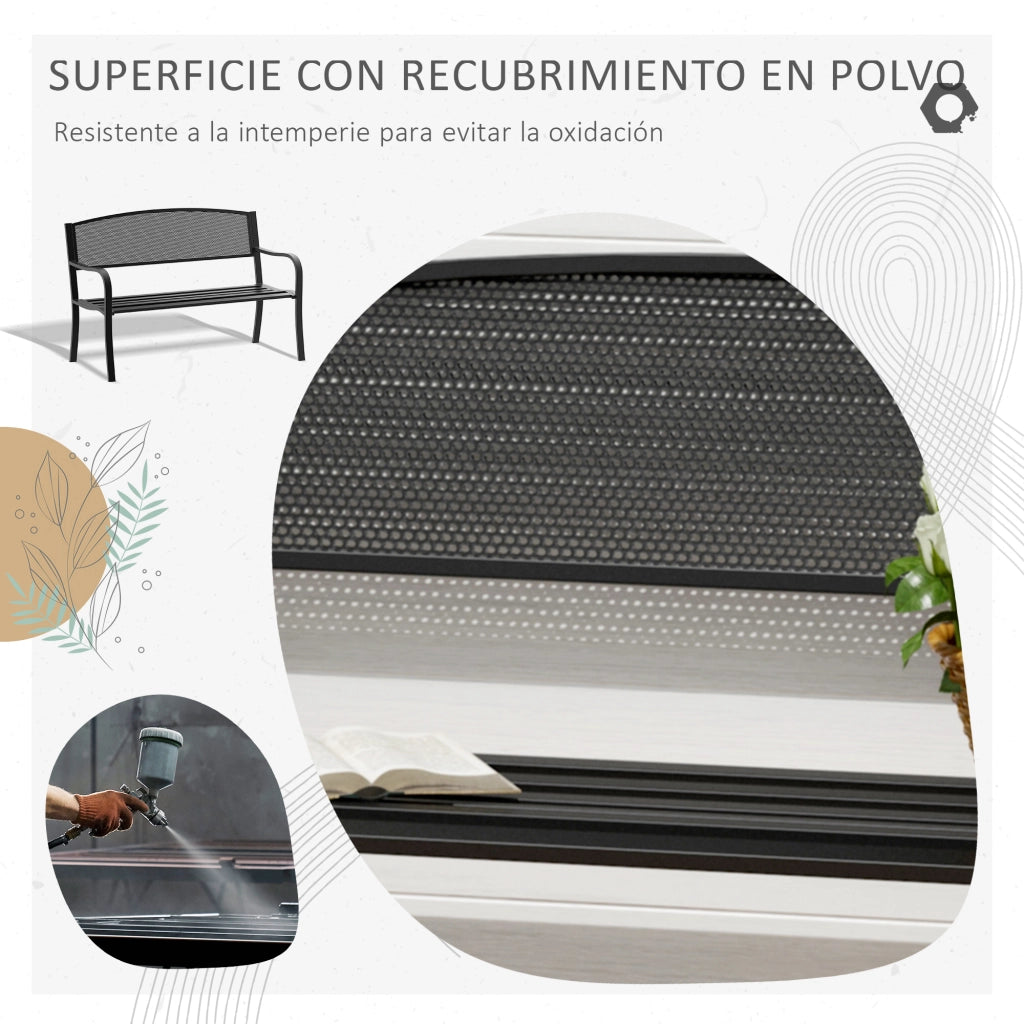 Panchina da Giardino 2 Posti ¨C zephmum ¨C Grigio Antracite Acciaio 127x60x87 cm