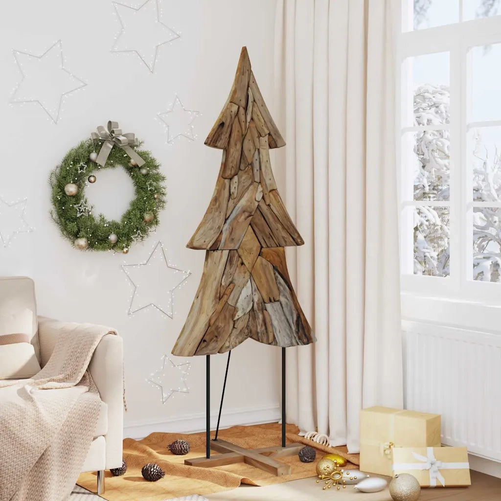 Albero di Natale Marrone 181,5 cm Legno massello di teak