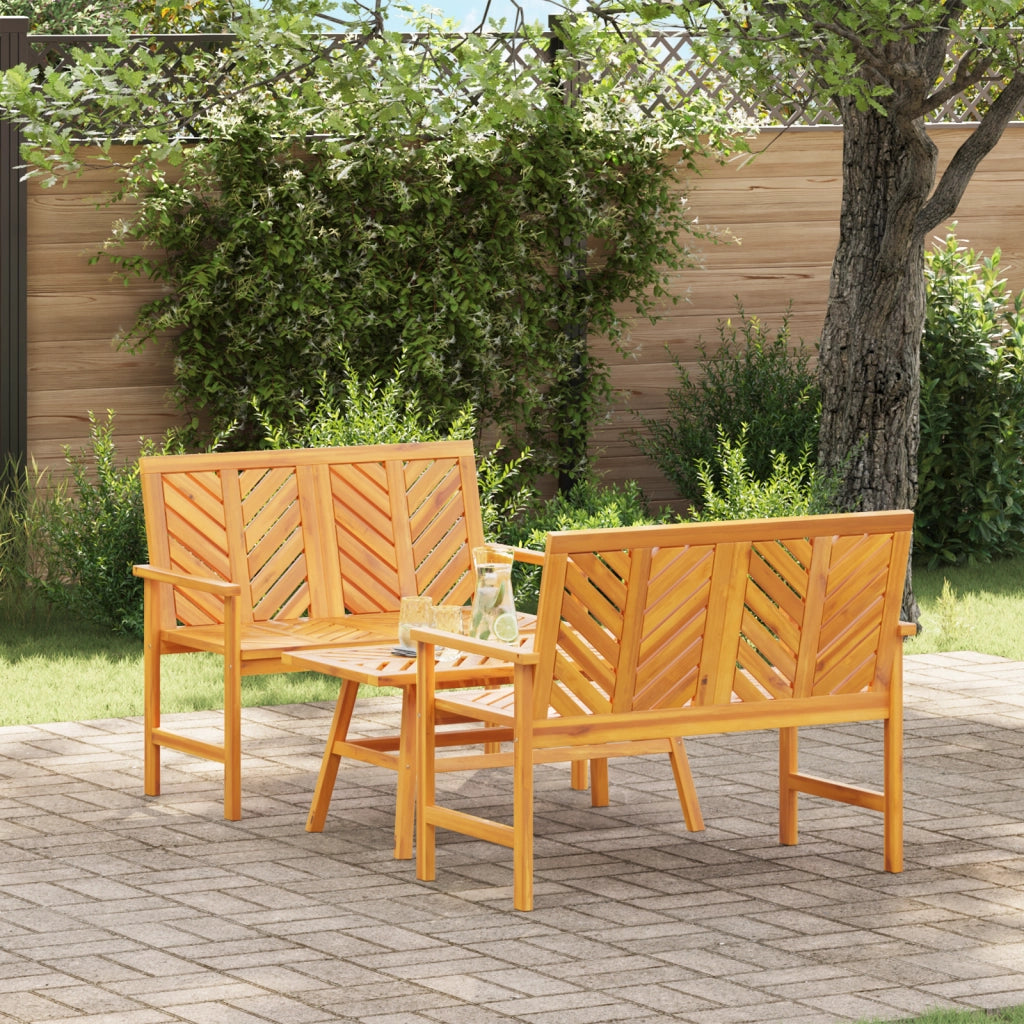 Set di Lounge da Giardino a 3 Pezzi in Legno Massello di Acacia