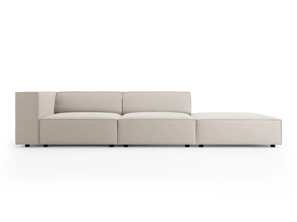 Cosmopolitan Design - Divano destro "Arendal" 4 posti in velluto ecru 