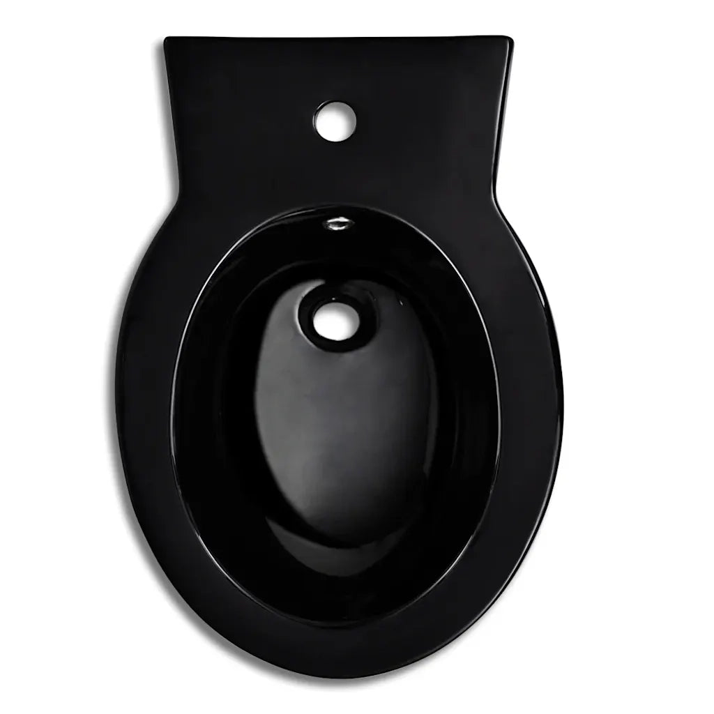 Bid¨¨ Rotondo in Ceramica di Alta Qualit¨¤ con Piede Nero CFW5783755
