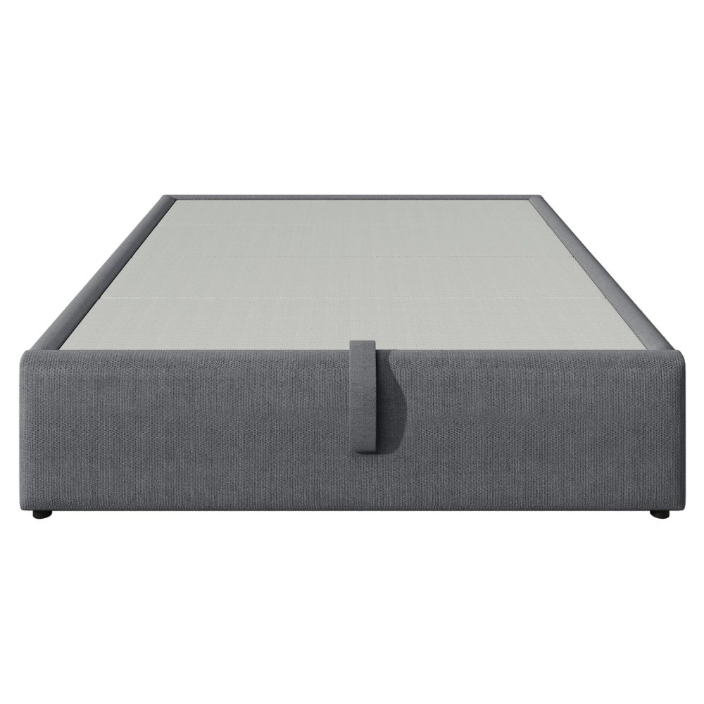 Letto Contenitore Matrimoniale 160x200 ¨C MINIMAL ¨C Tessuto Grigio, con Doghe, Senza Testiera