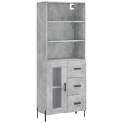 Credenza | Madia | Buffet da pranzo | Armadio da pranzo Grigio Cemento 69,5x34x180 cm in Legno Multistrato