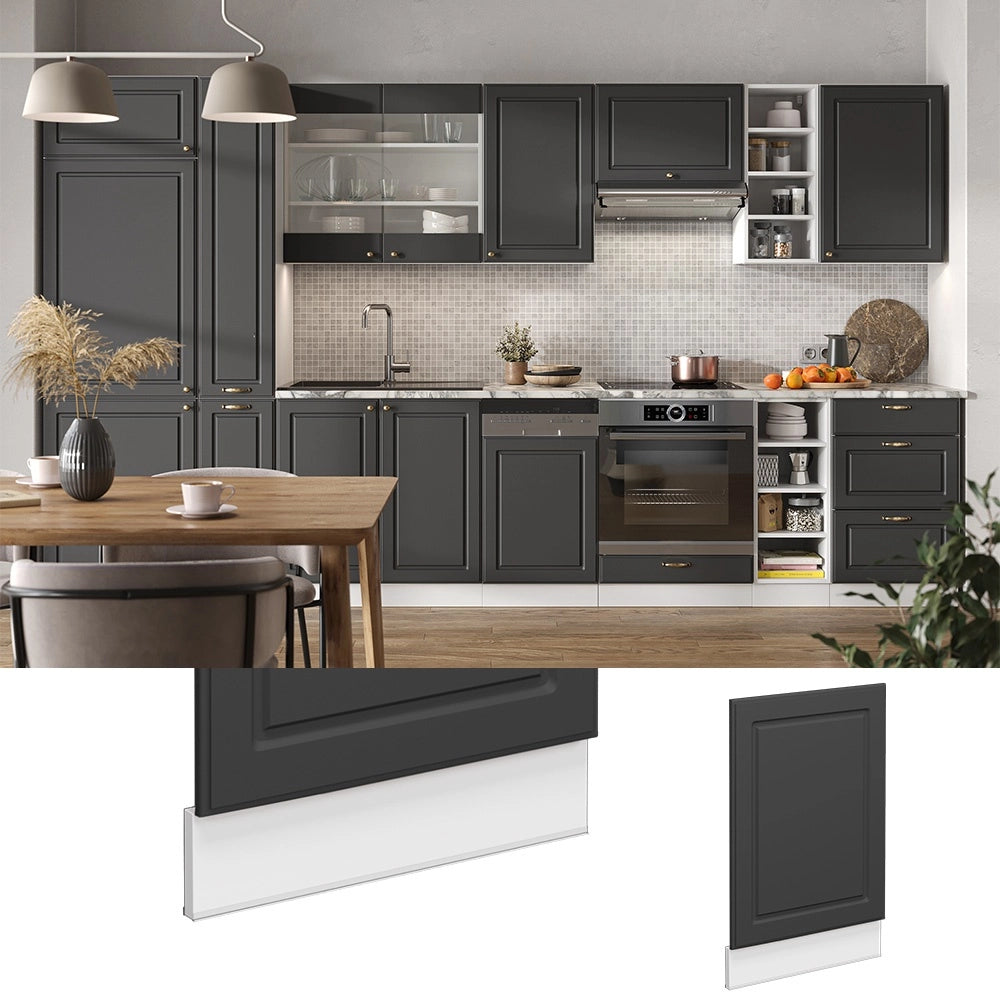 Pannello frontale Fame-Line Antracite-oro/Bianco 45 cm, PL Marmo Vicco