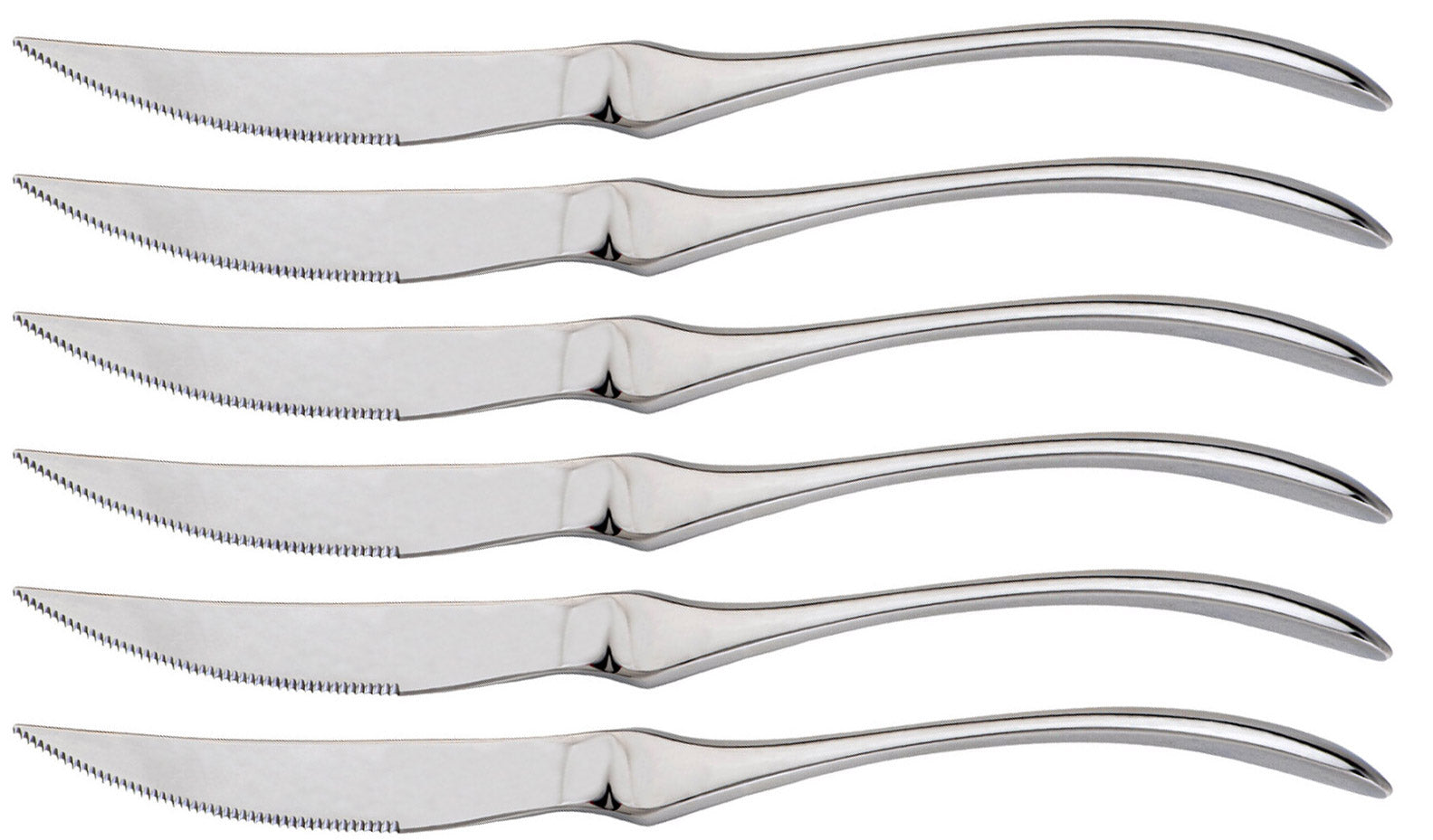 Set 6 Coltelli da Tavola Lama Seghettata in Acciaio Inox Trek