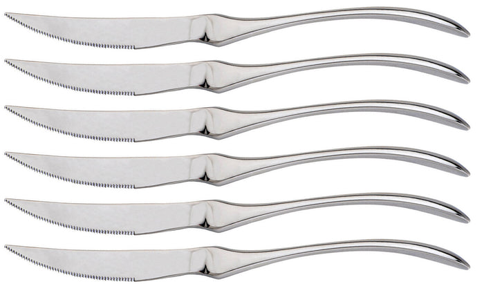 Set 6 Coltelli da Tavola Lama Seghettata in Acciaio Inox Trek