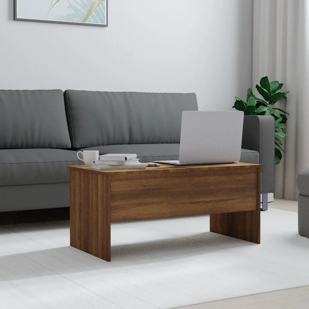 Tavolino Rovere Marrone 102x50,5x46,5 cm Legno Multistrato 819301