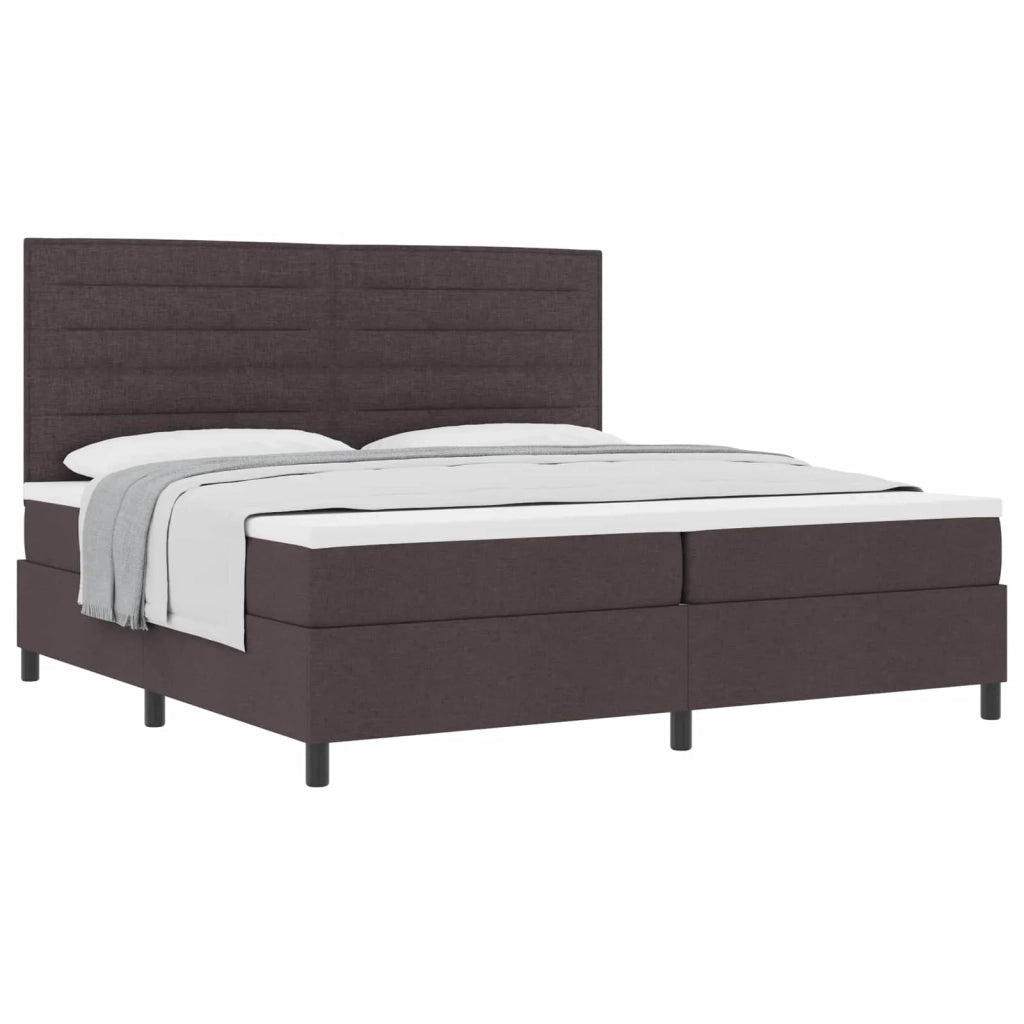 Letto a molle con materasso Marrone Scuro 200 x 200 cm Tessuto 3339339